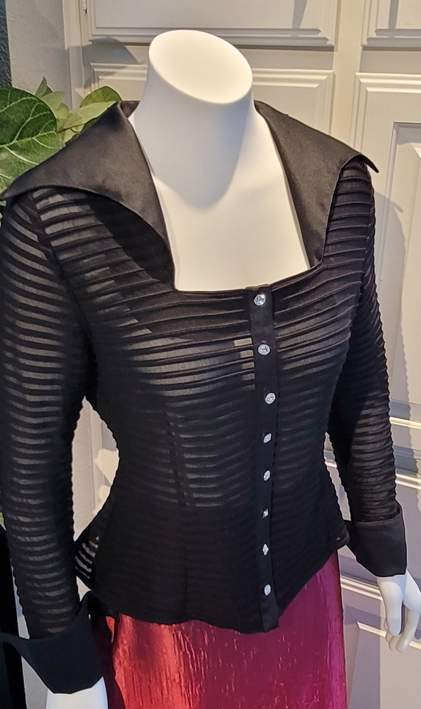 Js Collection Black Sheer Top Size 12 - image 2